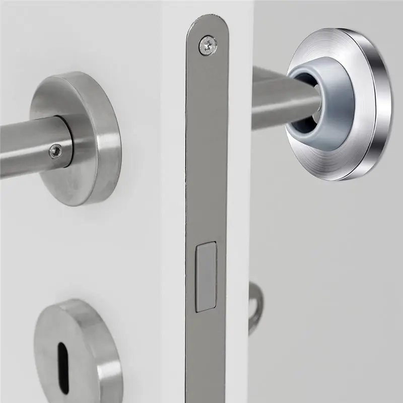 ABWR-오목형 손잡이 커버 회색 고무 도어 스토퍼 벽 보호대 스테인리스 스틸 플러시 범퍼 도어 범퍼