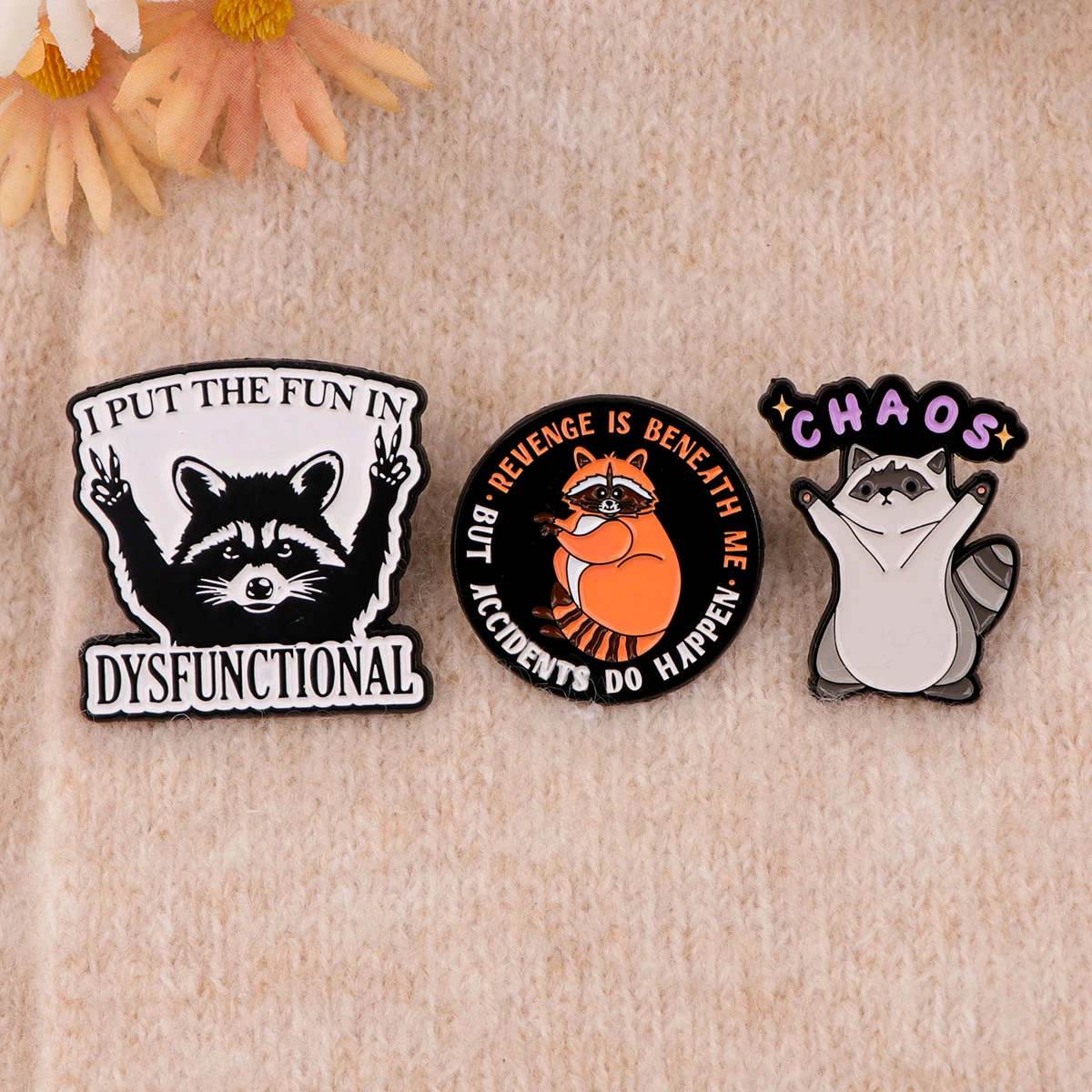 Kawaii Raccoon Enamel Pin Lapel Pins Badges on Backpack Women's Brooch Clothes Jewelry Fashion Accessories Gift