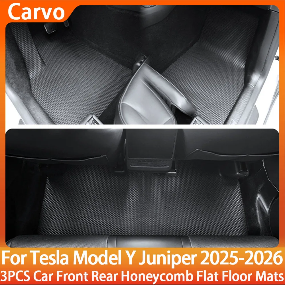 

For Tesla New Model Y Juniper 2025 2026 TPE Floor Mats Waterproof Luggage Mat Wear-resistant ModelY Trunk Foot Mats Accessories