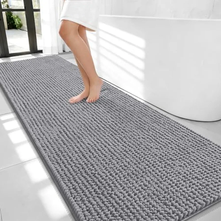 

Thick Bathroom Rugs 70x24 Extra Soft Absorbent Chenille Bath Rugs Rubber Backing Machine Wash Dry Bath Mats for Bathroom Floor