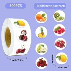 500PCS creative fruit roll stickers for decorating phone cases, laptops, suitcases, DIY waterproof stickers
