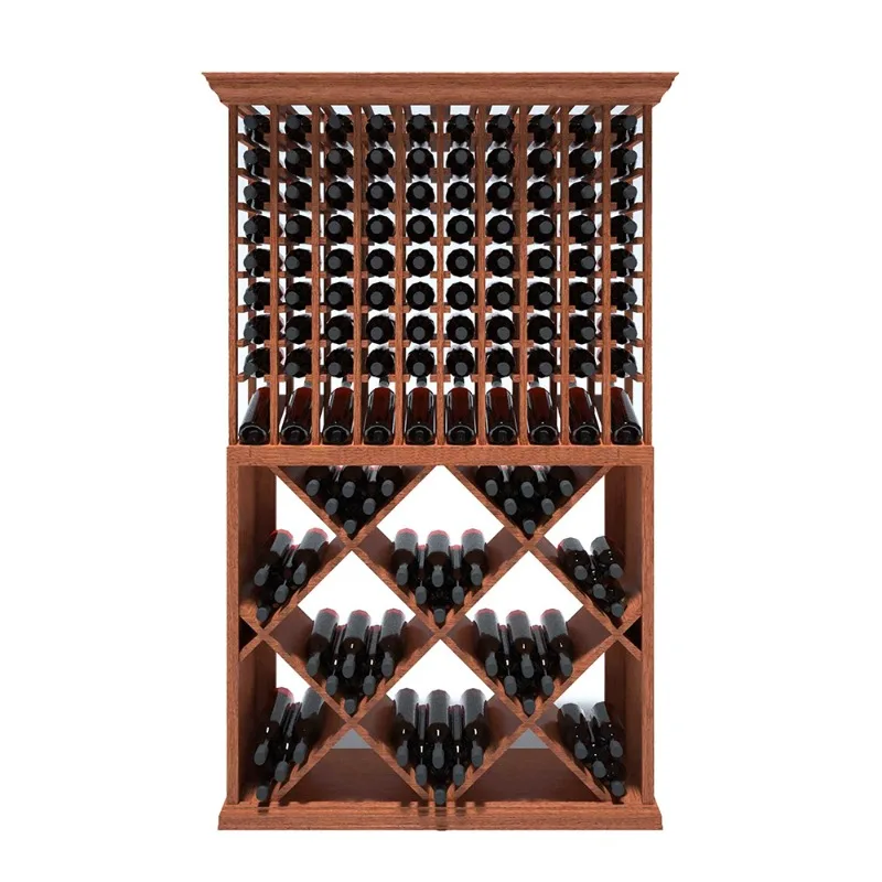 Customized modular solid wood wine cellar cabinet bottle display rack luxury wine cabinet