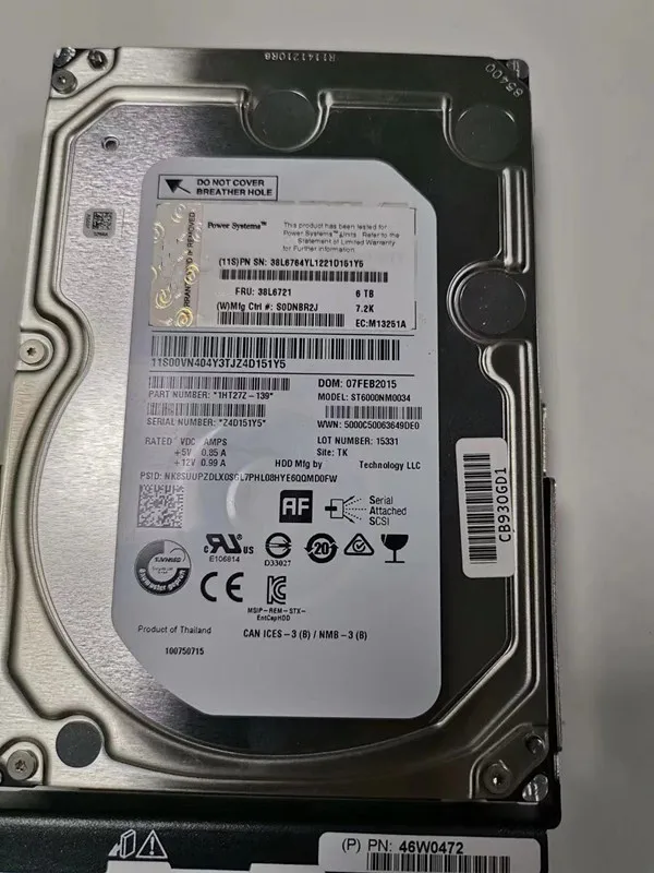 38L6721  ST6000NM0034 SAS 6T  hard driver 3.5' 12Gb   HDD hard drive