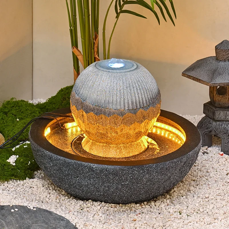 Simple living room flowing water fountain ornament floor-to-ceiling lucky water feature