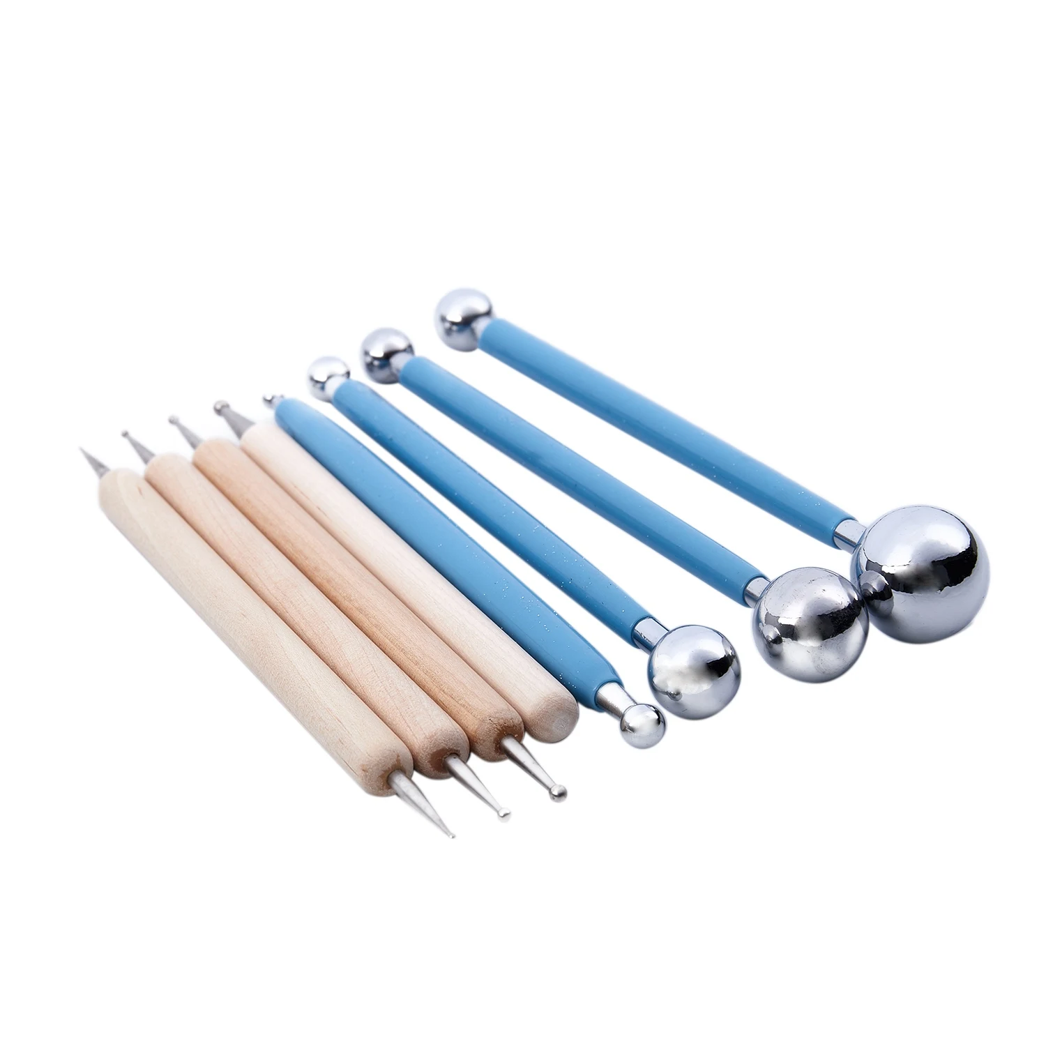 8 Piece Ball Stylus Dotting Tools for Clay Pottery Ceramics Ceramic scraper Plastic + metal + wood