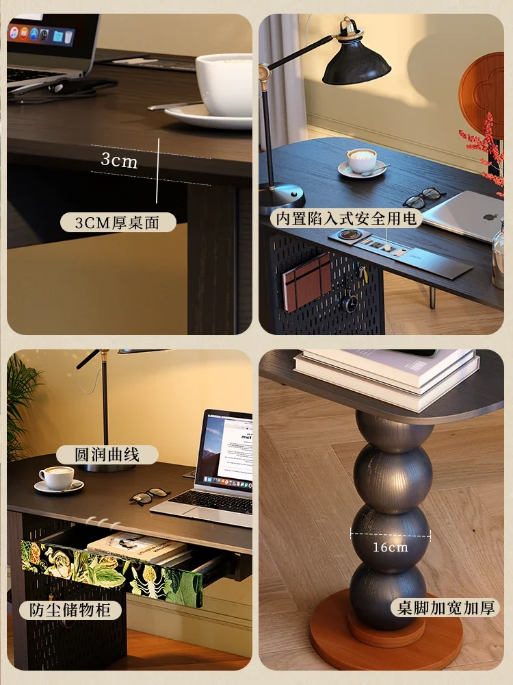 

Study home workbench antique ash wood office computer desk