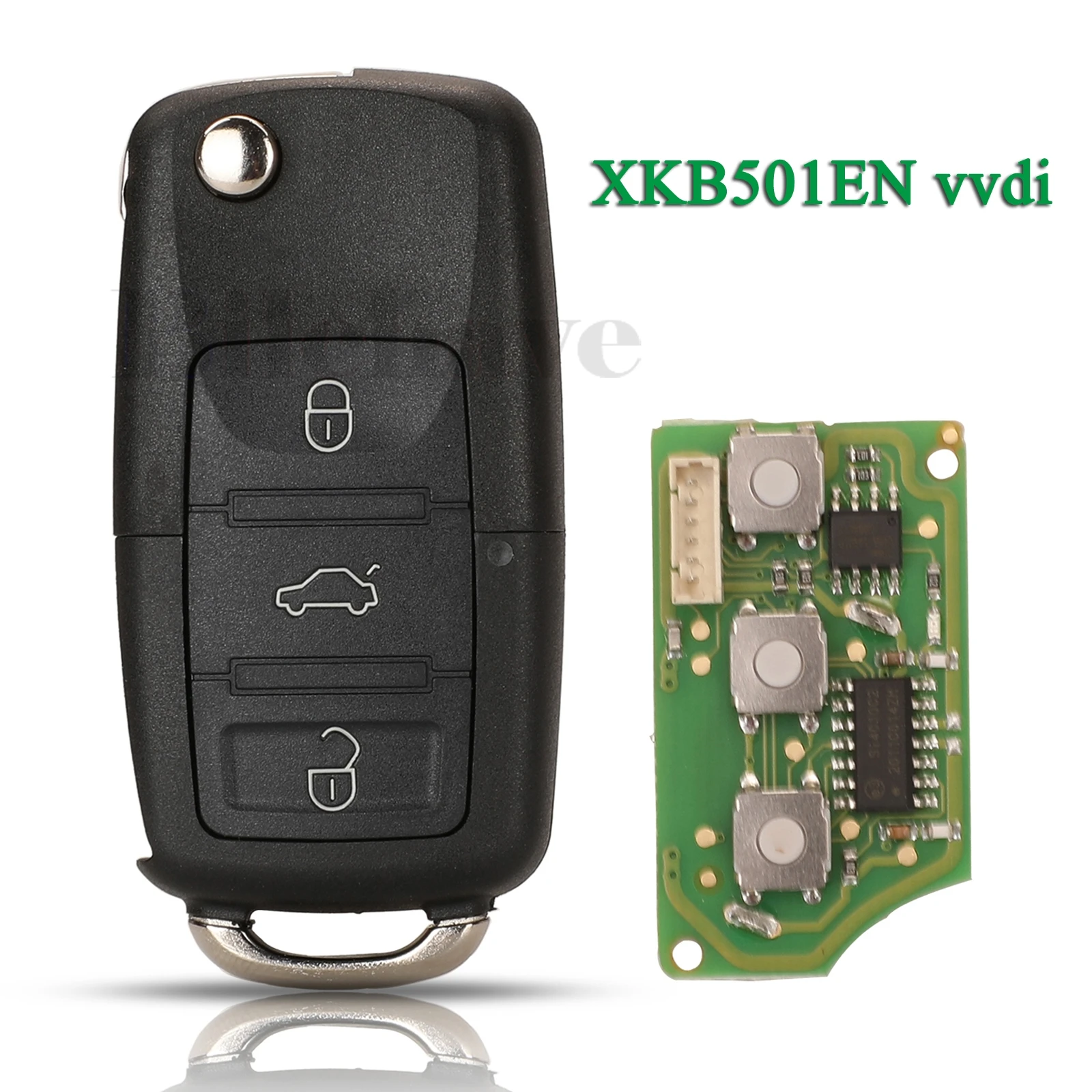 jingyuqin 3 Buttons XKB501EN Wired Universal Remote Smart Car Key For VW B5 Type ENVVDI Flip Control Fob Key