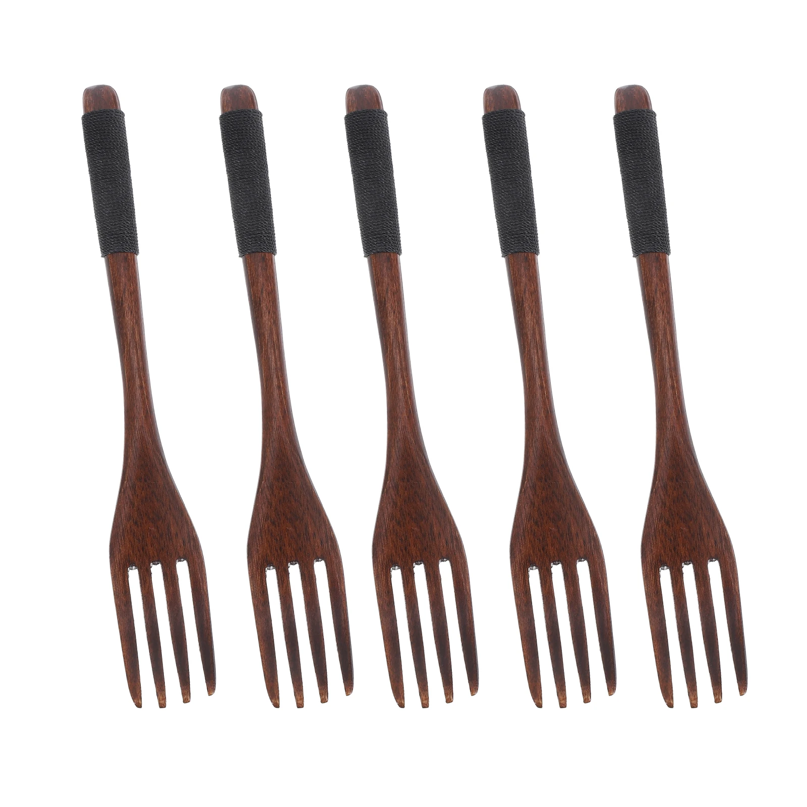 

5 pcs Children Wooden Spoon Japanese Style Handmade Kids Forks Long Handled Utensils Safe Ergonomic Small Hands Wooden Kitchen