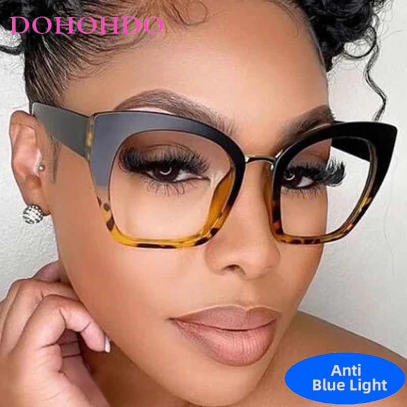 خمر مكافحة الضوء الأزرق البصرية المتضخم عين القط مثير السيدات نظارات النساء العلامة التجارية الفاخرة الجديدة مصمم الاتجاه إطار نظارات شمسية للجنسين