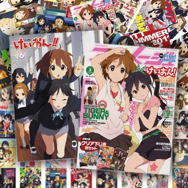 10/30/60 sztuk K-ON! Anime plakat naklejki śliczne Hirasawa Yui naklejka butelka wody etui na telefon walizka Kawaii Cartoon naklejka zabawka dla dzieci