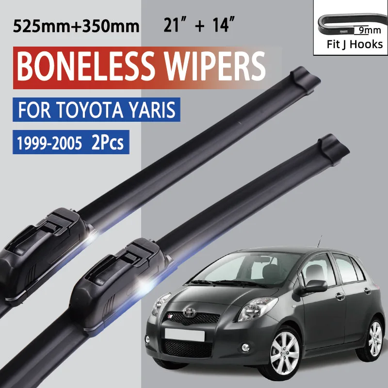 Kcimo For Toyota Yaris MK11999-2005 Car Windshield Wiper U-type Soft Rubber Frameless Bracketless Car Wipers 21\