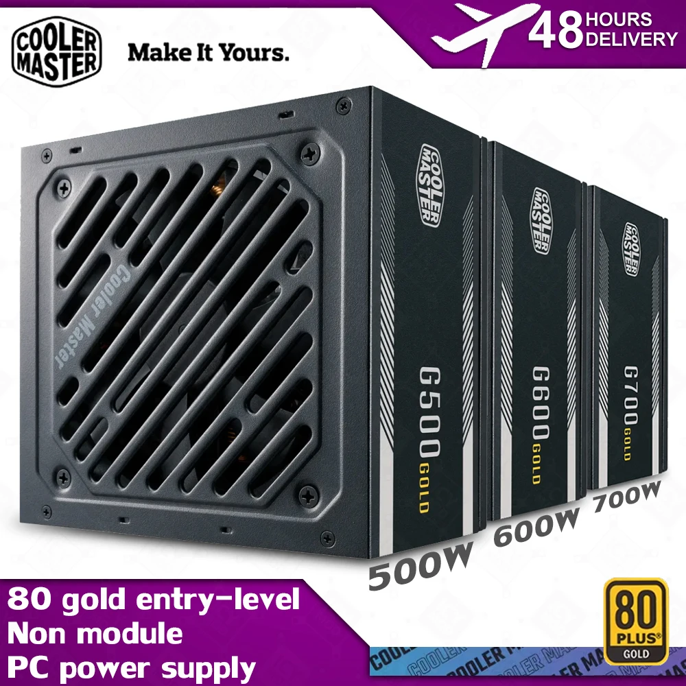 Coolermaster 500W/600W/700W Non Module ENTRY LEVEL 80 PLUS GOLD Gaming Case Power Supply Input Voltage 100-240V