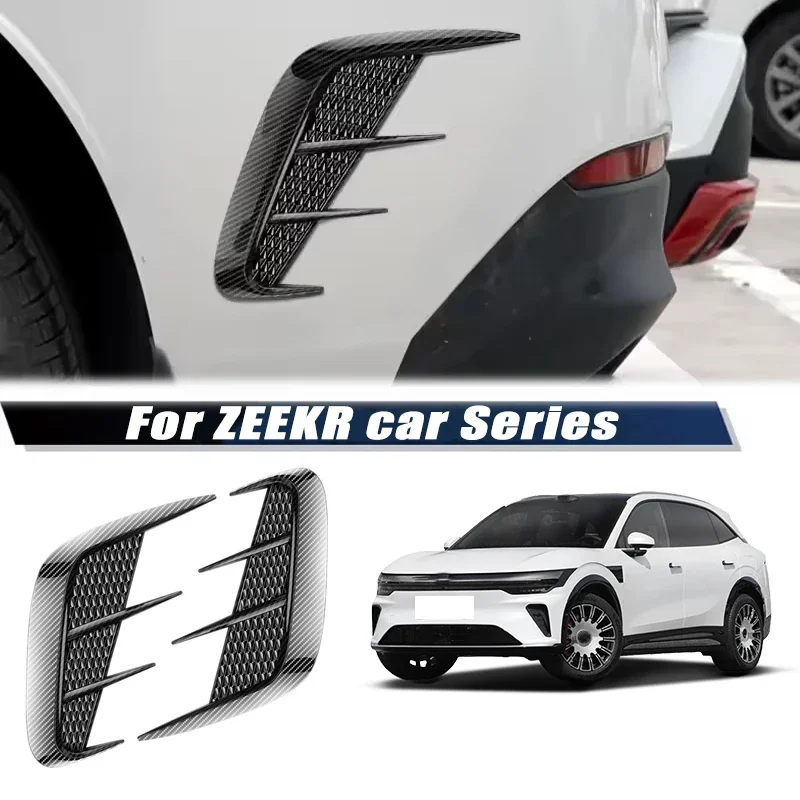 Carbon Fiber Car Fender Trim Car Sticker Shark Gills Simulation Side Intake Body Sticker Accessories For ZEEKR Car Series