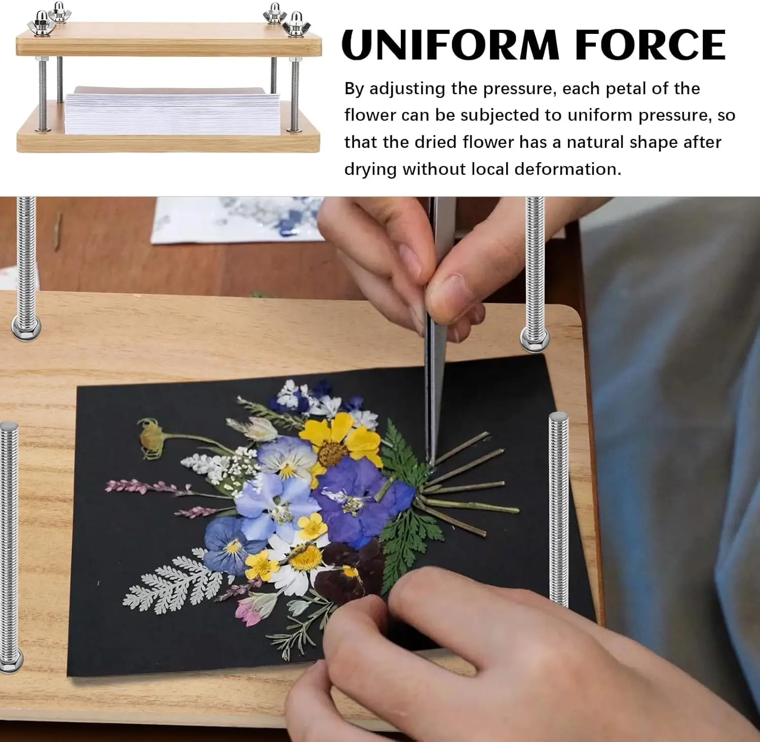 أداة تجليد الكتب الخشبية، أداة تجليد الكتب، آلة ضغط الورق المسطح لملصقات بطاقات المعايدة لتجليد الكتب على سطح المكتب #6