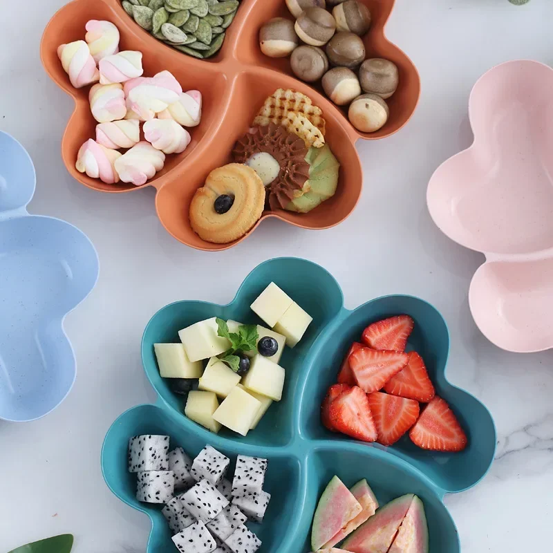 1Pc Food Storage Tray Nut Platter Candy Snacks Server Dish Divided Dried Fruit Snack Plate Appetizer Serving Platter