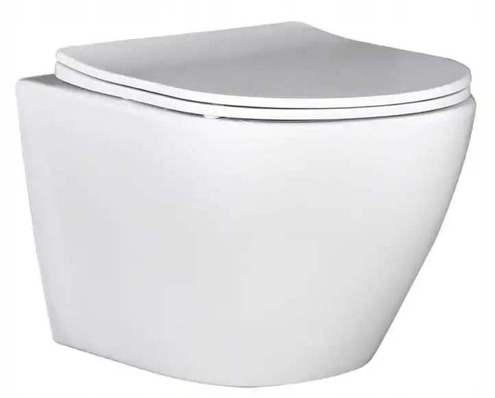 Toiletpot hangend flensloos met slow drop Board Wit