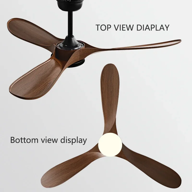 ‌52 Inch DC Motor Ceiling Fan with Light 3 ABS Blades Remote Control 30W Pure Copper Motor for Dining Room Bedroom LED Lighting