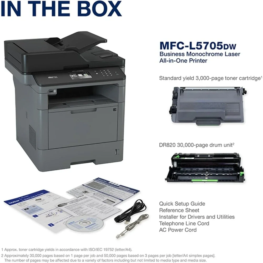 Laser All-in-One MFCL5705DW, up to 1,000 Extra Pages of Additional Toner Included in Box