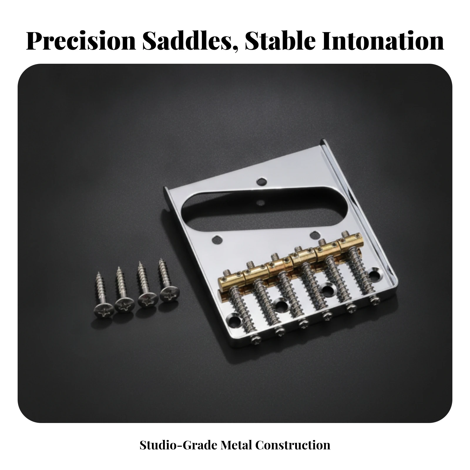 Professional Guitar Bridge Hardware Set with Adjustable Saddles for Six String Electric Guitar Fixed Mount