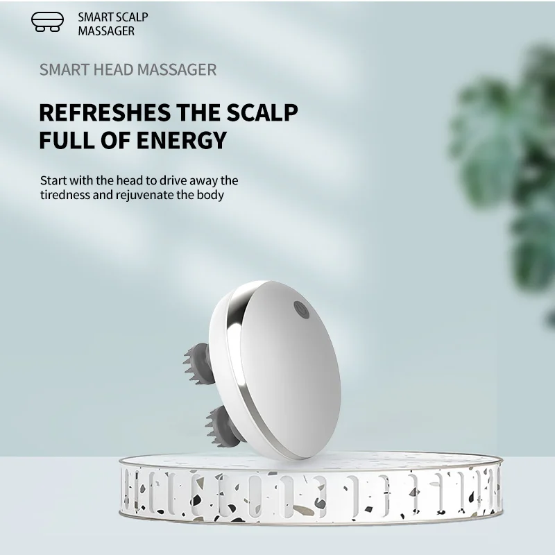 Head Massager, Multifunctional Scalp Physiotherapy Meridian Comb Electric Silicone Massager