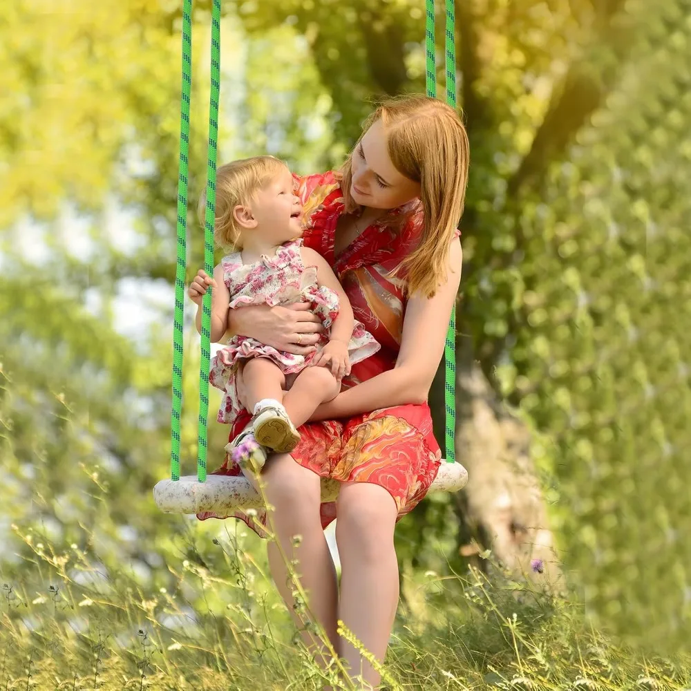 CQArborist Rope 3/4 inch x 100ft Climbing Rope 48 Strands Green Polyester Rope for Hiking Camping Swing Rappelling Rescue