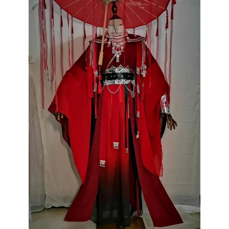 Tian Guan Ci Fu Heavenly Official Blessing Desperate Ghost King Hua Cheng Cosplay Red Long Cosplay Costmes Gui Wang Cos Set