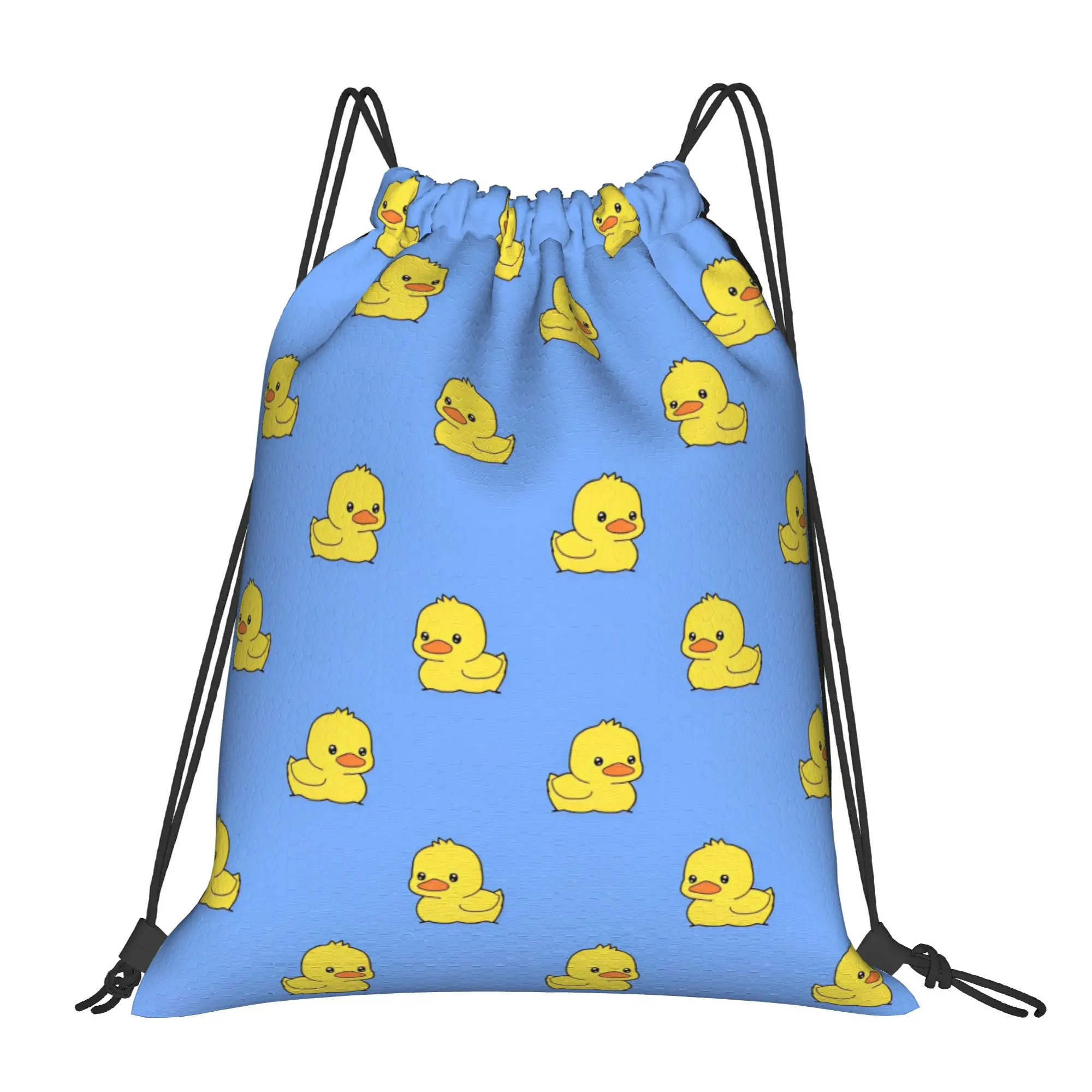 Lovely Duck Duckling Drawstring Backpack Sports Gym Bag Water Resistant  String Sackpack for Exercise 36cm (W) x 43cm (H)