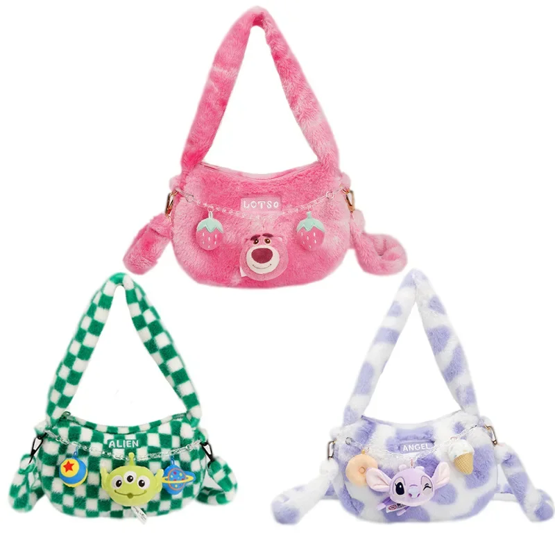 

Disney Cute Strawberry Bear Armpit Bag, Versatile Shoulder Bag, Fashion Trendy School Bag, Outing Backpack, Doll Gift