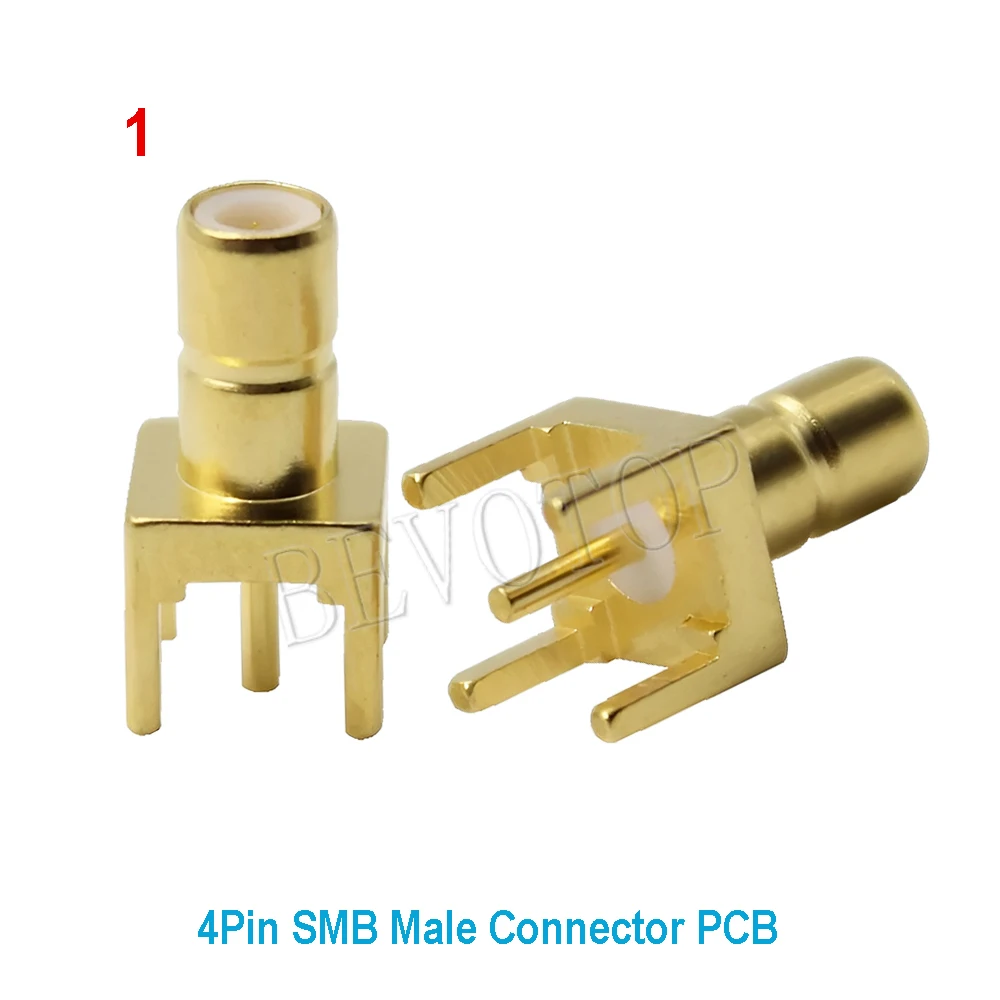 10PCS SMB Male Femlae Connector Solder PCB Socket Gold Plated SMB-J RF Coaxial Connector to PCB High Quality