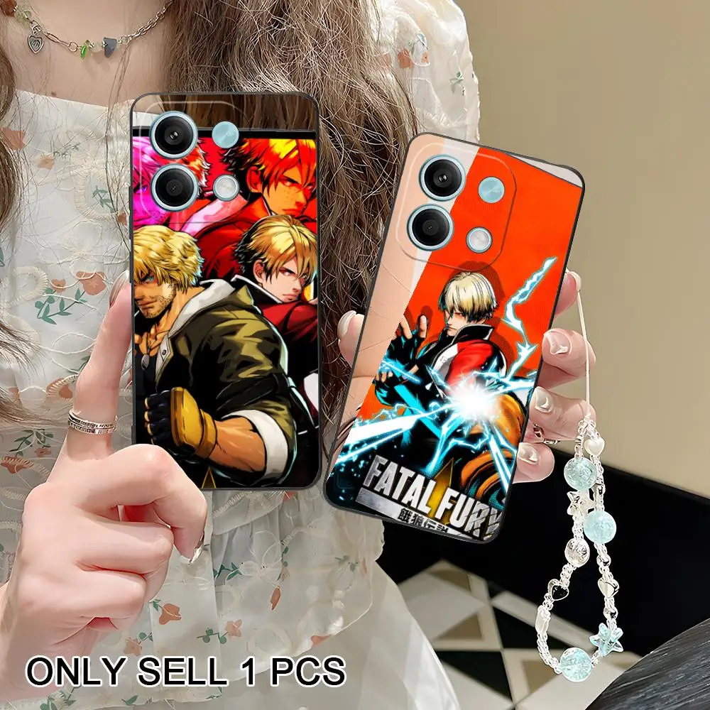 Capa de Telefone Móvel Matte TPU do Jogo Fatal Fury para POCO M7 M6 M5 M4 M3 X7 X6 X5 X4 X3 Pro GT 5G com Impressão Colorida