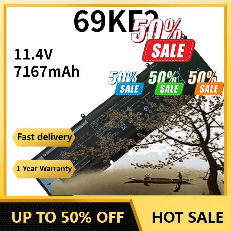 

【Fast Delivery】69KF2 11.4V 86Wh 7167mAh New Battery For Dell XPS15 9500 P91F 8FCTC M15 M17 R3/R4 With 6 Cells