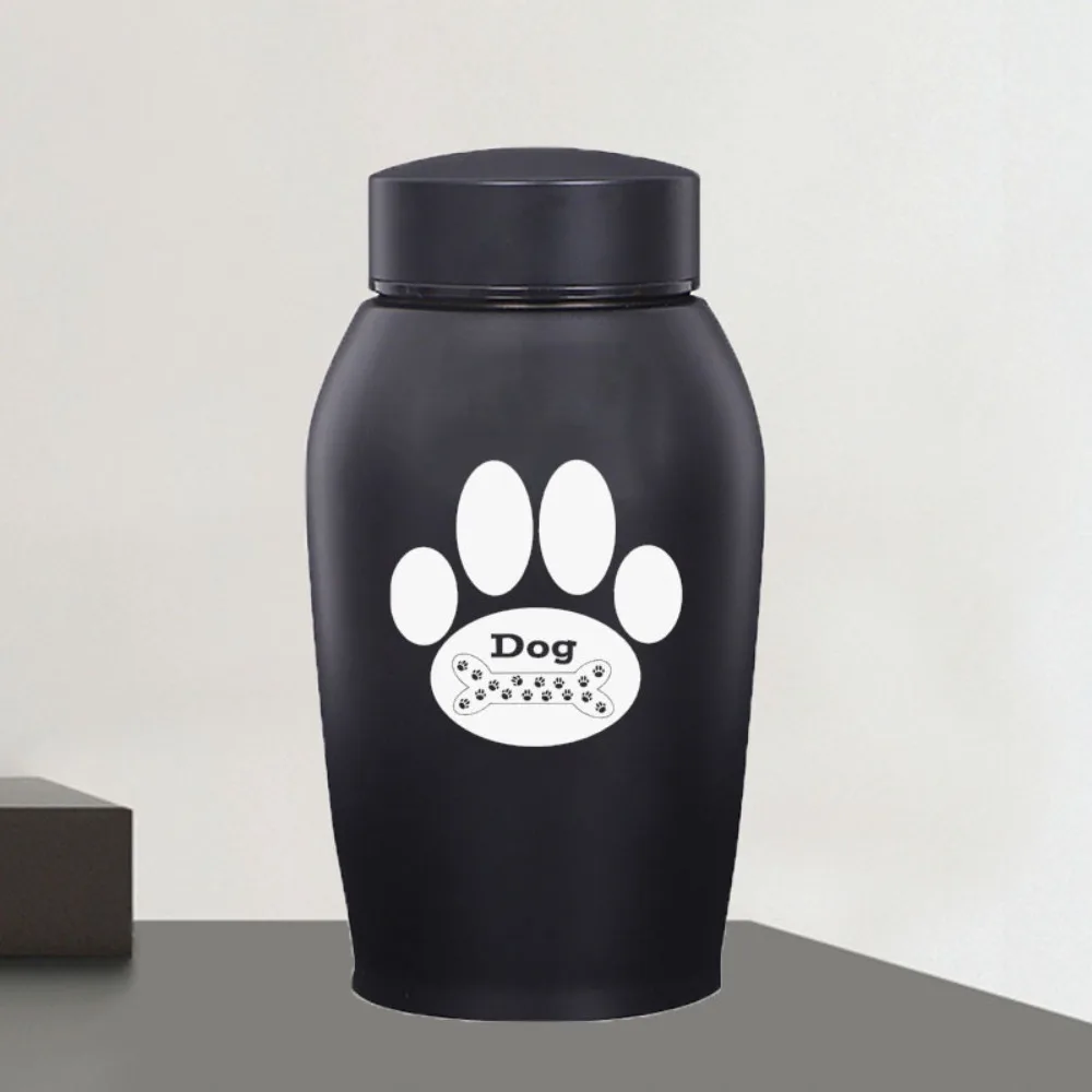 Columbarium Stainless Steel Pet Ashes Urn Black Portable Pet Cremation Urn Moisture-Proof Sealed Funeral Urn For Small Animals