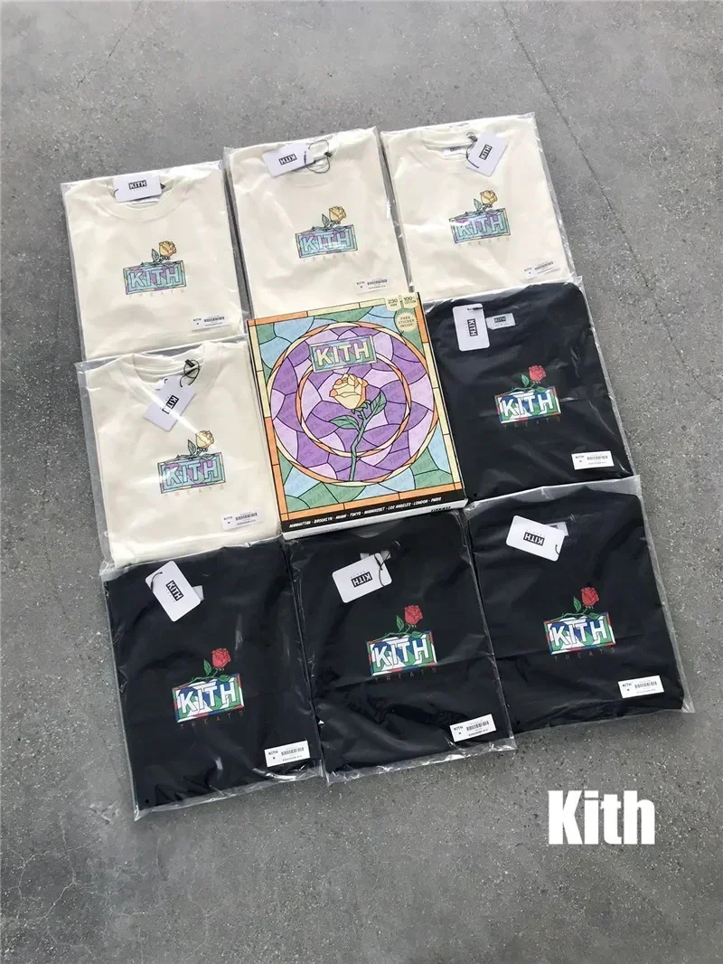 Outdoor leisure KITH FW Flowers Box T Shirt Men Women Contton Best Quality T-Shirt Tee Short Sleeve