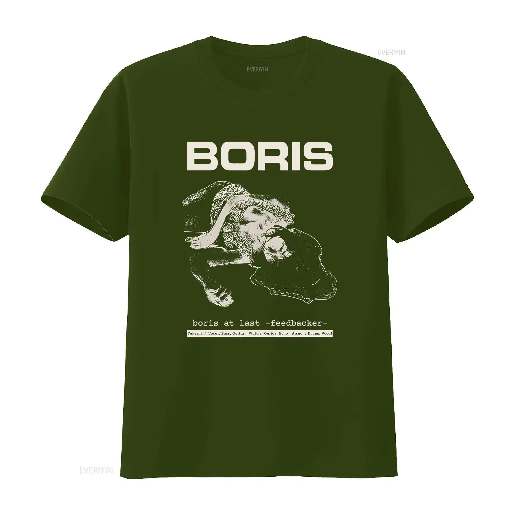 2025 نموذج جديد بوريس في آخر ردود الفعل مخدر روك الضوضاء الفرقة تي شيرت خمر خمر غسلها أوم أنيق تنفس