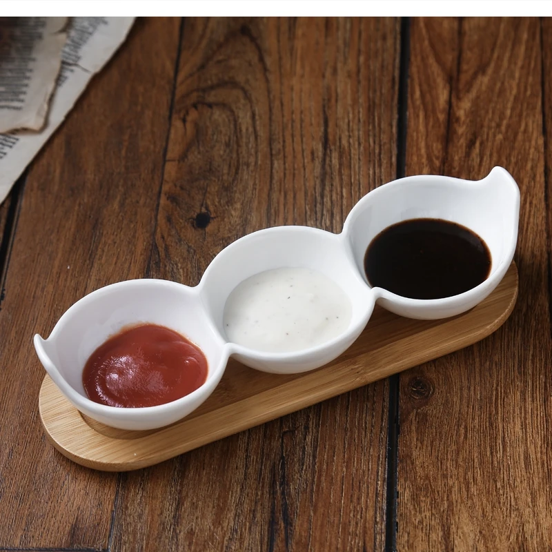 Nordic Abstract Art Ceramic Seasoning Dish Modern Minimalist Home Grid Fruit Snack Dessert Bowl Restaurant Soy Sauce Pepper