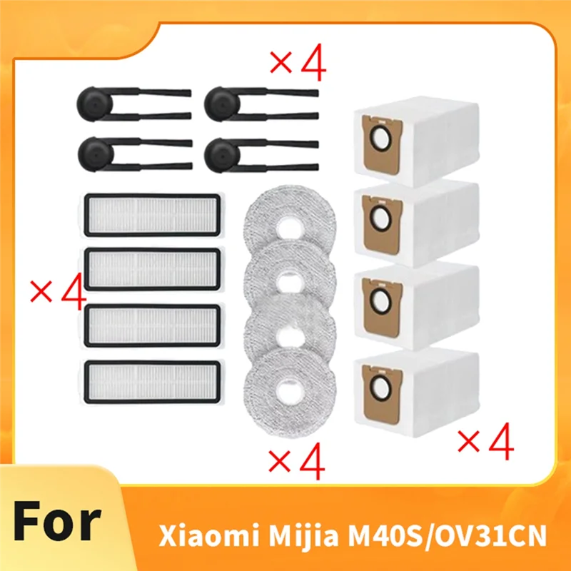 【code】for-xiaomi-for-mijia-m40s-ov31cn-sweeping-machine-main-side-brush-mop-filter-dust-bags-16-pcs-accessories