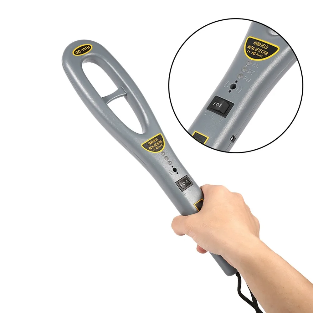 Reliable Grey Handheld Metal Detector Plastic Portable Security Scanner Tool Vibration Alert Sound Alert Metal Scanner Detector