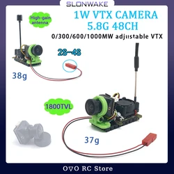 SLONWAKE Long Range 1-5km 5.8G 48CH 1000mW adjustable VTX Transmitter and CMOS 1800TVL Starlight camera use for RC Quadcopter