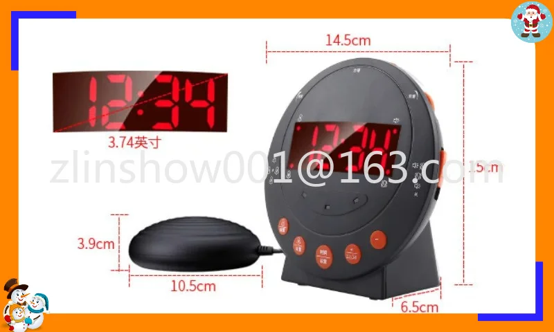 Super vibration alarm clock, alarm, loud volume, vibrator to wake up, sleepy sleep, get up, difficult household artifact