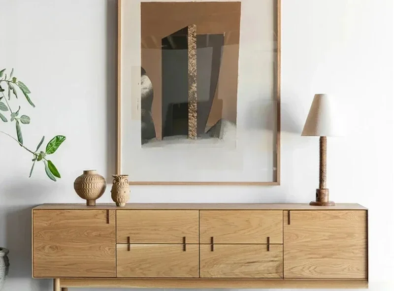 

Home Modern Solid Wood Storage Cabinet TV Cabinet Log Color Nordic Simple Floor Storage Floor Cabinet Furniture Vitrina