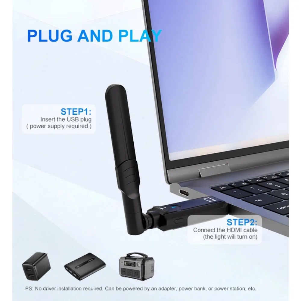 400M 1080P 5G 무선 HDMI 오디오 및 비디오 송수신기 확장기 (카메라, 노트북, PC, PS3/PS4에서 TV 모니터, 프로젝터로)