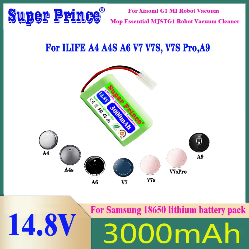 

For XIOMI MIJIA Mi Robot Vacuum-Mop Essential G1 MJSTG1, SKV4136GL 4000mAh4S1P 14.8V Xiaomi Replacement Battery H18650CH