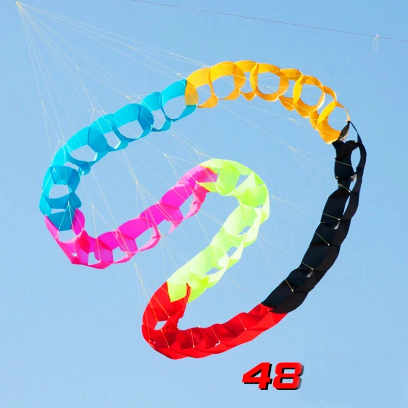 3d kite 96 วงกลมหลุมจี้ kite windsocks soft kite เกมกลางแจ้ง kite surfing spinning top เชือกตัวชี้เลเซอร์สนุก
