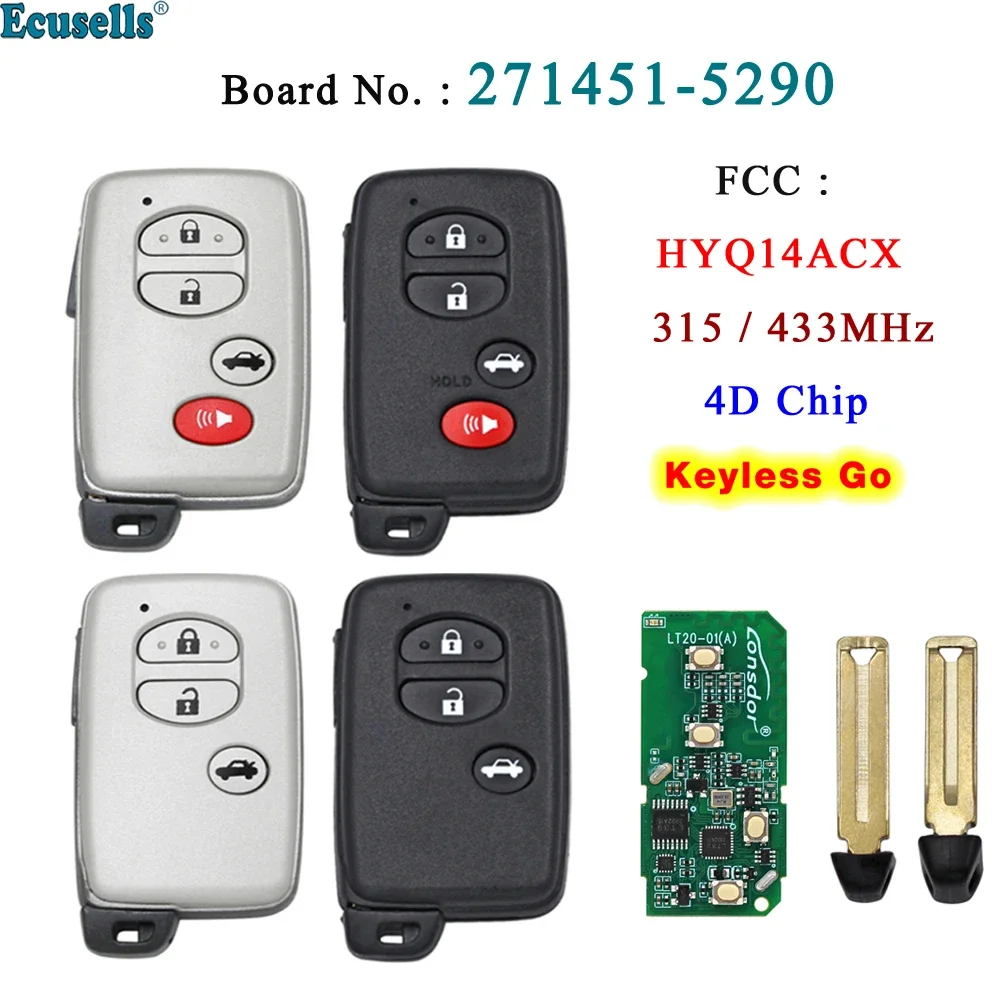 

Ecusells 315/ 433MHz Keyless Go Smart Key PCB 4D Chip for Subaru Forester XV Crosstrek BRZ WRX STI HYQ14ACX Board 271451-5290