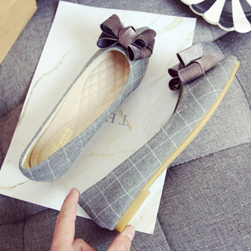 New Women Shoes Casual Flats Shoes Woman Plus Size Flats Fashion Butterfly-knot Slip-on Loafers Ladies Boat Shoes Spring Autumn