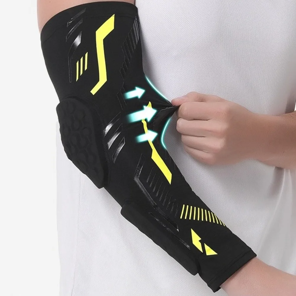 Separate Elbow Pads Honeycomb Dual Anti-Collision Arm Sleeve Protector Long Compression Support Elbow Brace Guard Volleyball