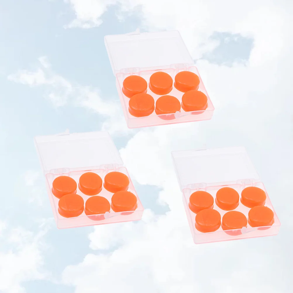 18 قطعة من سدادات الأذن المصنوعة من السيليكون القابلة للتشوه مقاومة للماء وعازلة للصوت للسباحة والدراسة والسفر وسدادات أذن للسباحة باللون البرتقالي #5