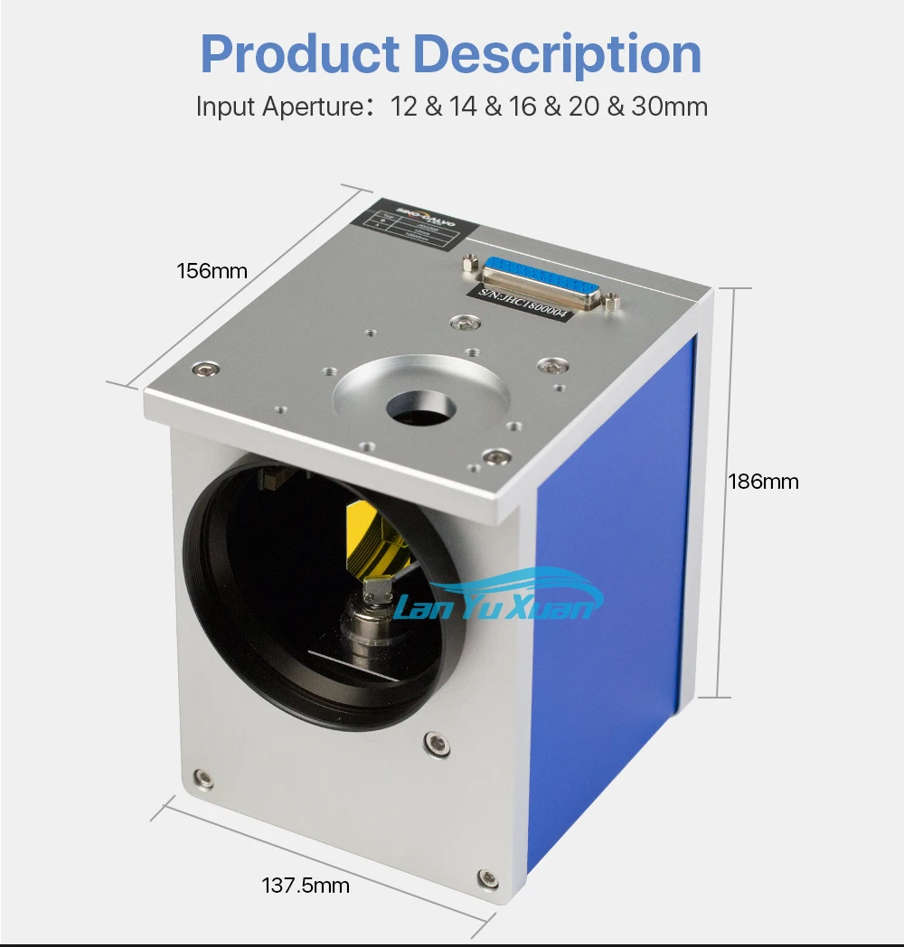 

Cloudray CO2 Laser Scanning Galvo Head 10.6um Input Aperture 12mm 14mm 16mm 20mm 30mm Galvanometer Scanner with Power Supply