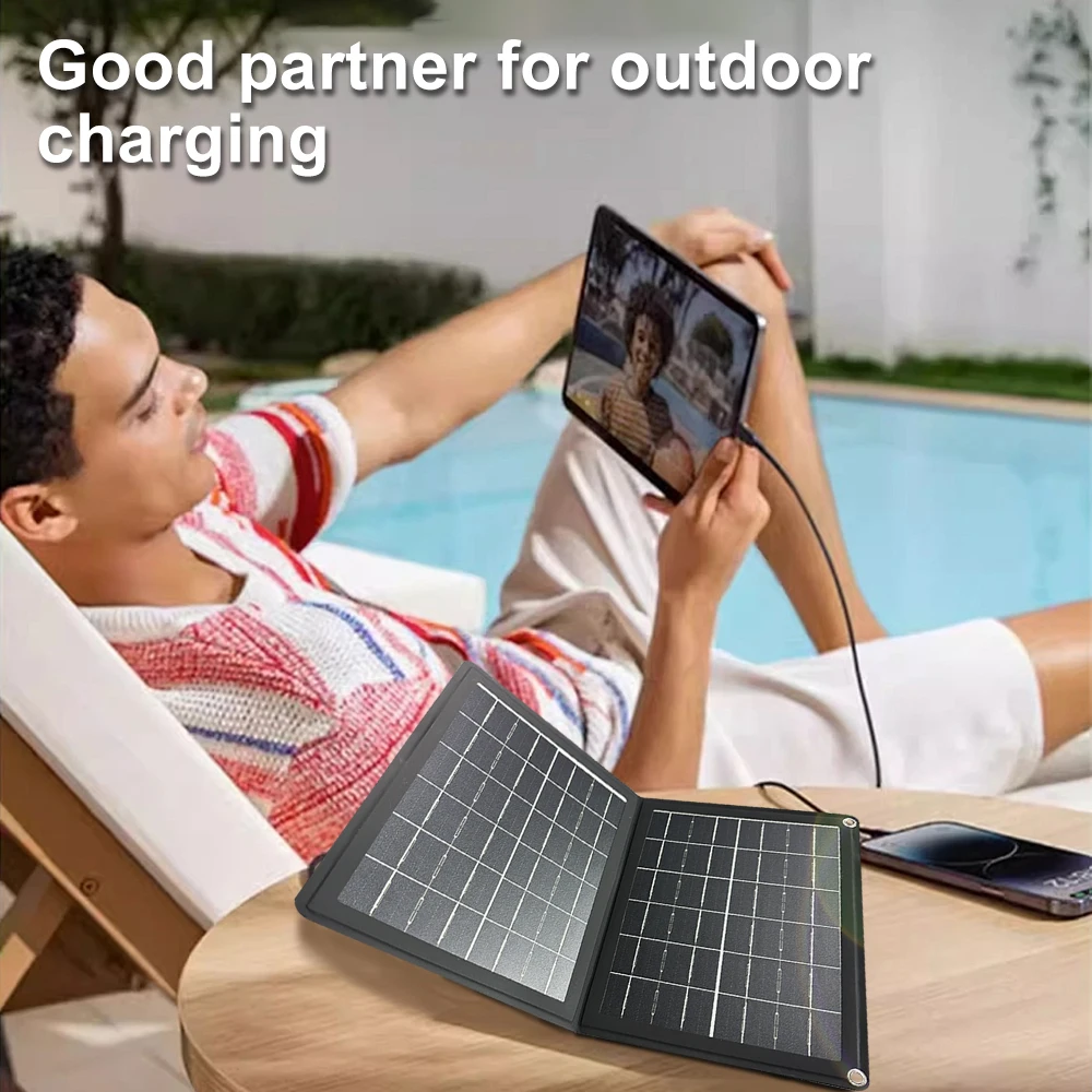 Practical Solar Panel Foldable Power Bank SOECOPO 40W Portable Charge Phone Outdoor Activities  USB + Type - C 5V/2.4A Camping
