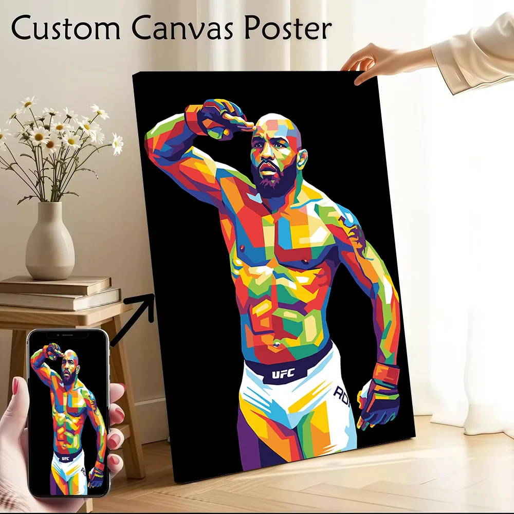 Colorful MMA Fighter Poster Customizable Printed Canvas Painting for Pictures Wall Art Modern Home Decoration Ornaments Room
